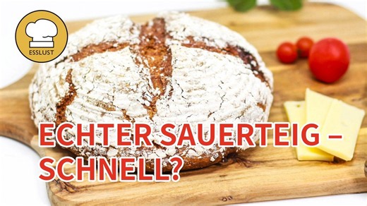 Schnelles Bauernbrot mit echtem Sauerteig - außen knusprig, innen saftig!