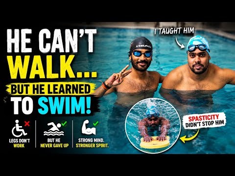 He Can't Walk... But He Learned to Swim (Swimming Tips & Motivation)