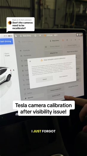 Tesla Camera Calibration Recording After Visibility Issue