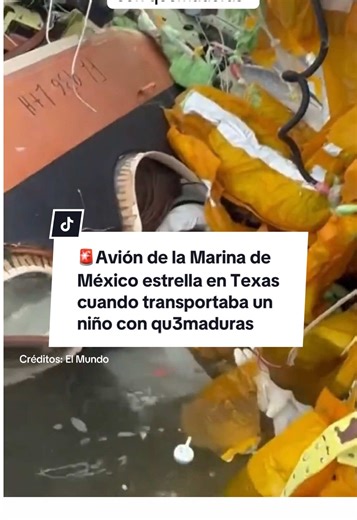 Avión de la Marina de México se estrella en Texas