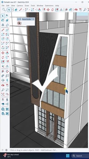 ✅Easy way to create louvres in Sketchup #new #youtubeshorts #sketchup #cad #sketchup3d #viral