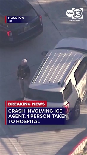 Police respond to crash involving an ICE agent on Old Fultin Rd.. One person has been transported to a hospital according to HCSO. Full report on ABC13 at 11am.