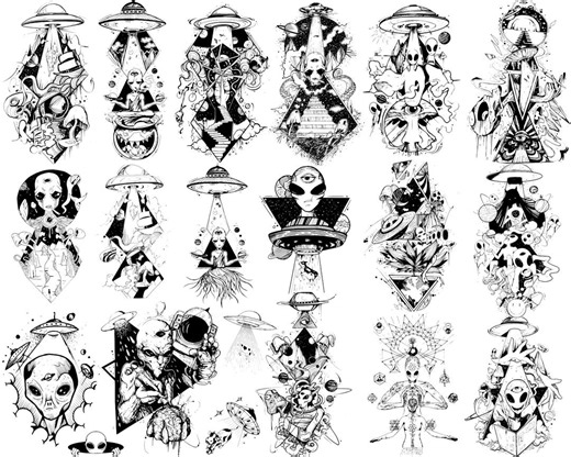 SVG File. 20 UFO Alien Abduction Flying Saucer Little Grey UAP Believe File Mega Pack | Cricut | Vector | Instant Download | Svg Bundle - Etsy