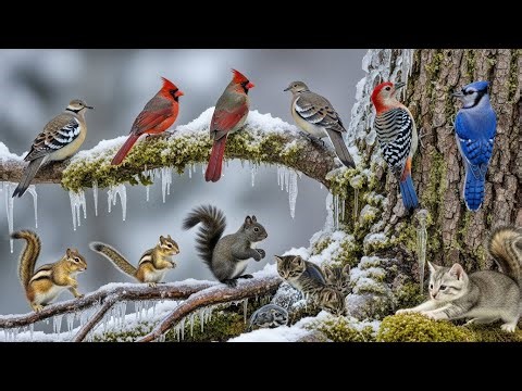 🔴 24/7 LIVE: Cat TV for Cats to Watch 😺 Beautiful Birds and Squirrels 4K HDR