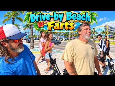 Drive-By Farting at the Beach!!! 🚴‍♂️💨 Funny Fart Prank on an e-Bike! 💩