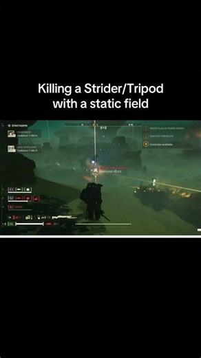 Killing Strider/Tripod with a Static Field in Helldivers 2