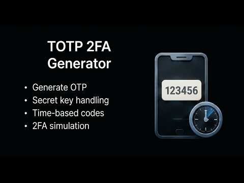 TOTP 2FA Generator | Security, Encryption & Utilities (Project 5)