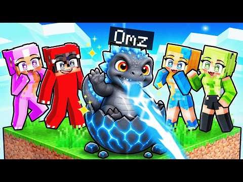 Surviving as BABY GODZILLA on ONE CHUNK in Minecraft!