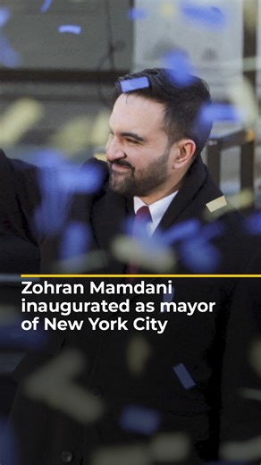 At a ceremony on the steps of City Hall, Zohran Mamdani has been inaugurated as mayor of New York. The 34-year-old Democratic Socialist is the first Muslim to be elected to the post. | Al Jazeera English