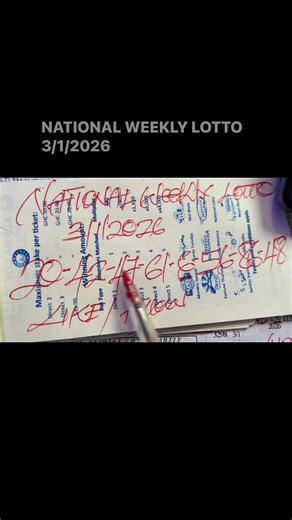 To predict the winning numbers for national weekly lotto on 3/1/2026. | Felix Degraft