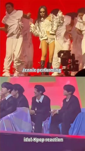 idol K-pop reaction when Jennie performed on stage! #blackpink #jennie
