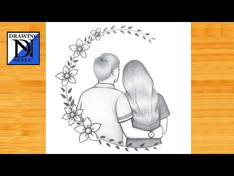 How to draw a Hug Cute Couple || Pencil sketch for Tutorial || Cute Couple drawing || Drawing easy