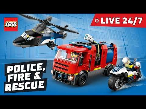 🔴 LIVE LEGO Rescue Missions! 🚒🚨Police, Firetrucks & Ambulance | Vehicles for Kids 🚓