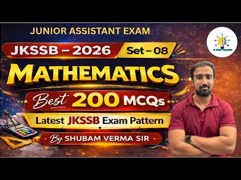 Top 200 Important MCQs II Mathematics Set-08 || JKSSB -2026 || BY SHUBAM SIR
