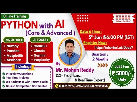 PYTHON with AI (CORE & ADVANCED) Online Training @ DURGASOFT