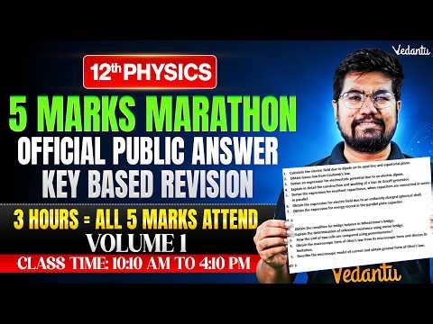 12th Physics | 5 Marks Marathon Official Public Answer Key Based Revision Volume 1 | Yazhiniyan Sir