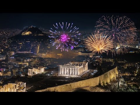 Athens' beautiful NYE firework display lit up the city