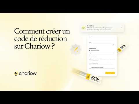 Comment créer et gérer des codes de réduction sur Chariow ?