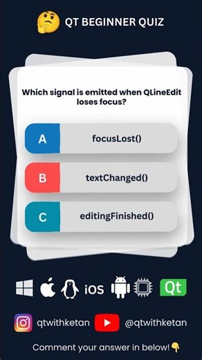 Question 14 | “Can You Solve This Qt Question? 🤔” #excel #windows #qt #cpp