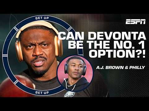 DeVonta Smith AVOIDED answering questions about Eagles teammate A.J. Brown 👀 | Get Up