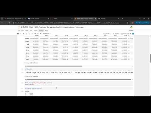 Customer Transaction Prediction, ML project.