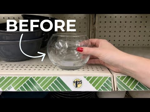 Grab a round Dollar Store vase - this is GENIUS!