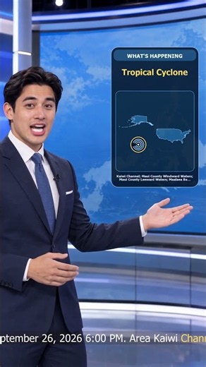 Tropical Cyclone: Kaiwi Channel - Maui County Windward Waters | Official Alert #Shorts