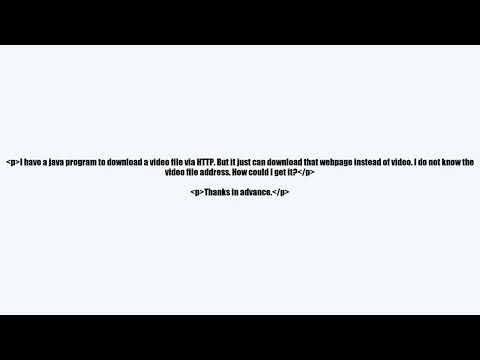 How to use java to download a video into a file?