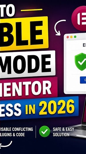 How to Enable Safe Mode in Elementor WordPress in 2026 | Fix Elementor Issues Easily