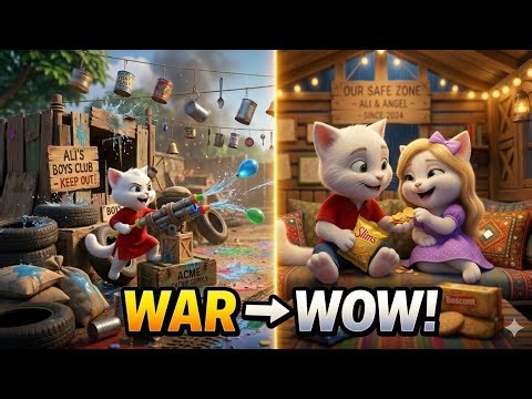 Ali vs Angel: Backyard War Turned Into Ultimate Fortress! 😱🌧️