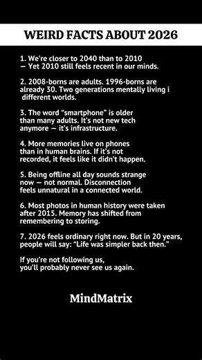 Weird Facts About 2026 That Feel Uncomfortable