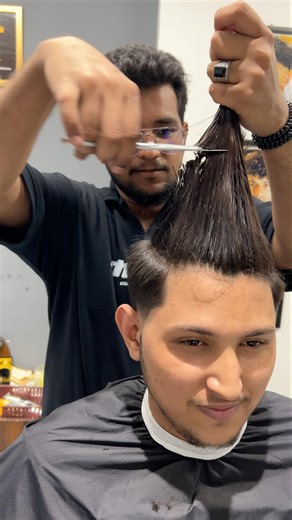 ASMR Long Haircut with Scissors 😱 #asmr #asmrhaircut #asmrbarber #fyp #foryou