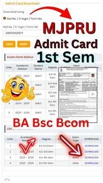 MJPRU 1st sem Admit Card 2026/ BA Bsc Bcom Admit Card 2025-26/ MJPRU ADMIT CARD #mjpru #admitcard