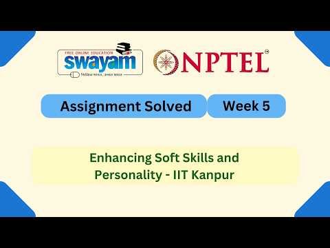 Enhancing Soft Skills and Personality Week 5 || NPTEL Answers 2026 || #nptel #nptel2026 #myswayam