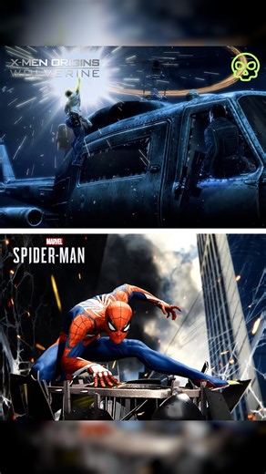 Wolverine or Spider-Man vs Helicopter - 2009 vs 2018 #shorts #insomniacgames #wolverine #spiderman