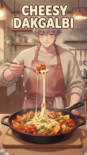 Snowed-In Cabin ❄️ Cheesy Dakgalbi | Cozy Anime Coocking