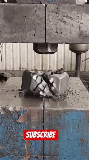 This Steel Nut Refuses to Break… 😳#metalcrush #hydraulicpress #steel