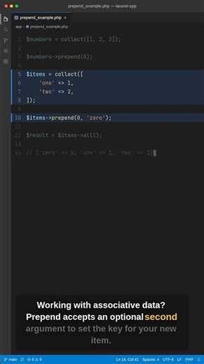 Laravel Collection Prepend Method