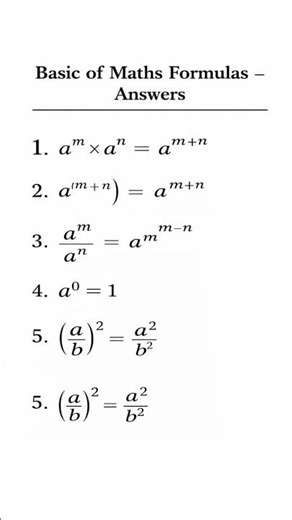 🔢 Maths Basic Formulas | Must Know for All Students! 📘