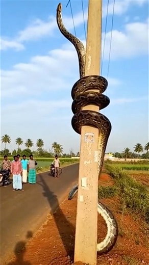Huge Black Python Climbs Electric Pole & Gets Shocked | Real Mobile Video India #snake
