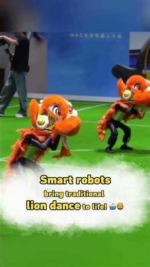 A high-tech twist on a lion dance! 🤖🦁