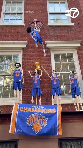 Slam-dunking skeletons and ghost pizza rat honor NYC ahead of Halloween