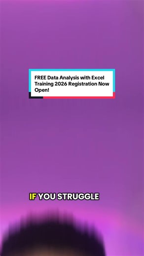 FREE Data Analysis with Excel Training Registration Open