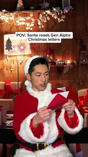 Santa reads Gen Alpha Christmas letters 🤣 #christmas #santa #genalpha #67 #pov