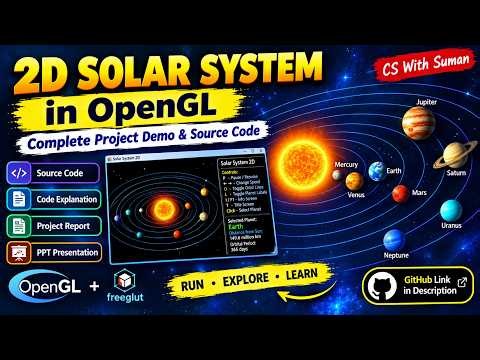 2D Solar System using OpenGL | Complete Project Demo & Source Code