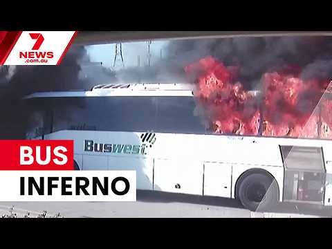 School bus engulfed in flames minutes before student pickup | 7NEWS