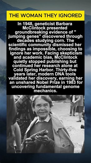 Barbara McClintock Genetics Pioneer #BarbaraMcClintock #NobelPrize #WomenInScience #Genetics
