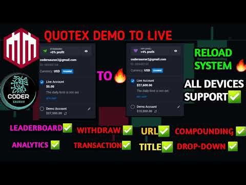 Qx demo to live code 😱 Quotex demo to live reload | quotex best code for all devices