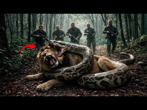 Giant Python Wraps Around Lion 😱 | What Happens Next Will Shock You!