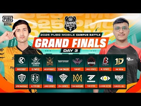 2025 PUBG MOBILE Campus Battle | Grand Finals – Day 3🔥🏆
